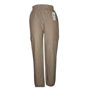 Tan Faux Leather Joggers - Size M - NWT